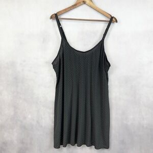 True Desire Womens Nightgown 2X Stretch Polka Dot Slip Dress Sleepwear Goth Glam